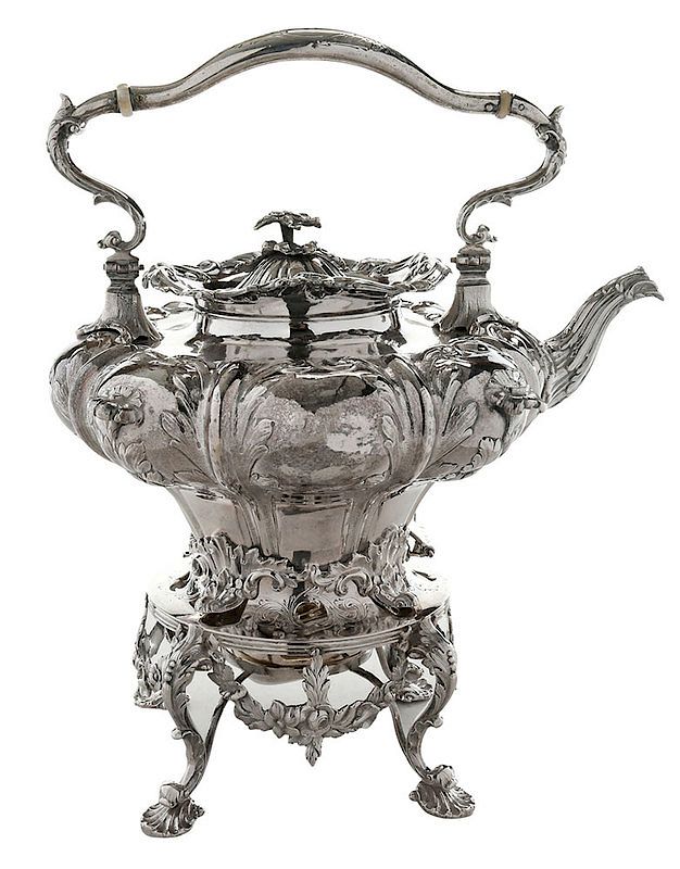 Appraisal: New York Coin Silver Hot Water Kettle American mid th