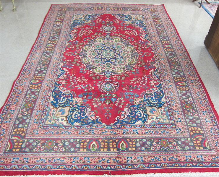 Appraisal: PERSIAN MASHAD CARPET Razavi Khorasan Province northeastern Iran floral and