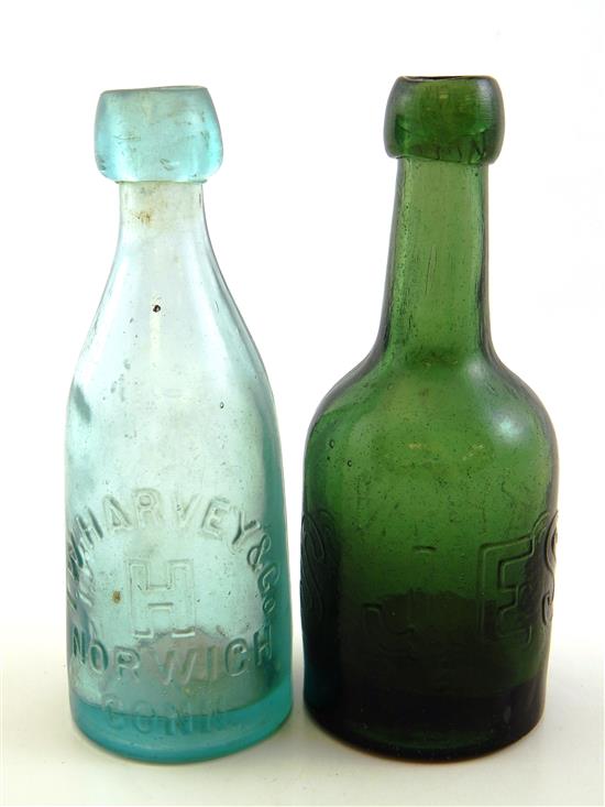 Appraisal: GLASS Two soda bottles S J ESTEN probably New England