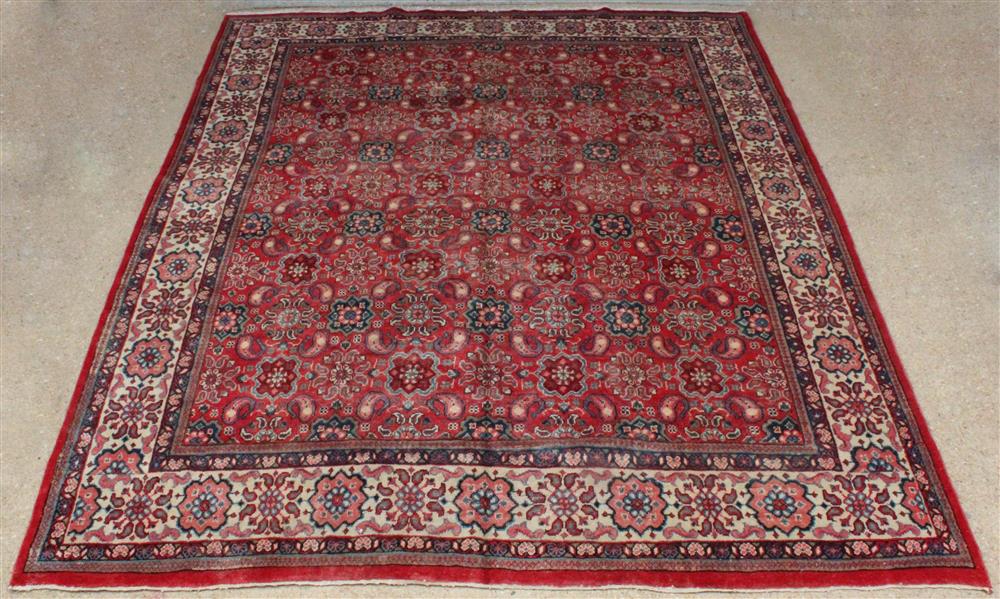 Appraisal: LARGE PERSIAN MAHAL WOOL RUG paisley botehs and floral design