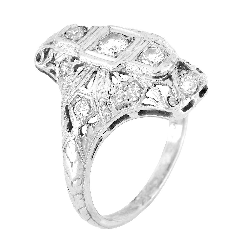 Appraisal: Art Deco Diamond and K Gold Ring Art Deco Diamond