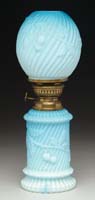 Appraisal: VERY RARE BLUE SATIN MINI LAMP S -fig XXXVII Dark