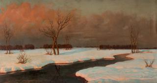 Appraisal: SERGE SEDRAC RUSSIAN - Winter Sunset oil on canvas x