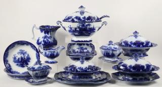 Appraisal: SCINDE PATTERN FLOW BLUE SERVING PCS Collection of English Flow