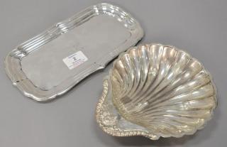 Appraisal: Two sterling silver pieces including shell dish lg and a