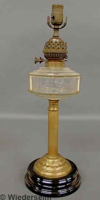 Appraisal: Oil lamp signed Best English Make with a clear glass