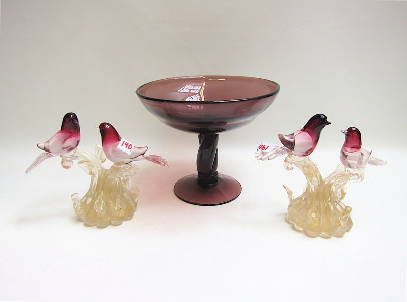 Appraisal: THREE-PIECE MURANO GLASS CONSOLE GROUP Venetian island of Murano Italy