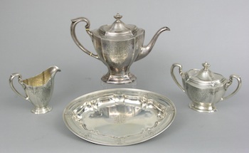 Appraisal: A Sterling Silver Tea Service Cowell Hubbard Company Cleveland Ohio