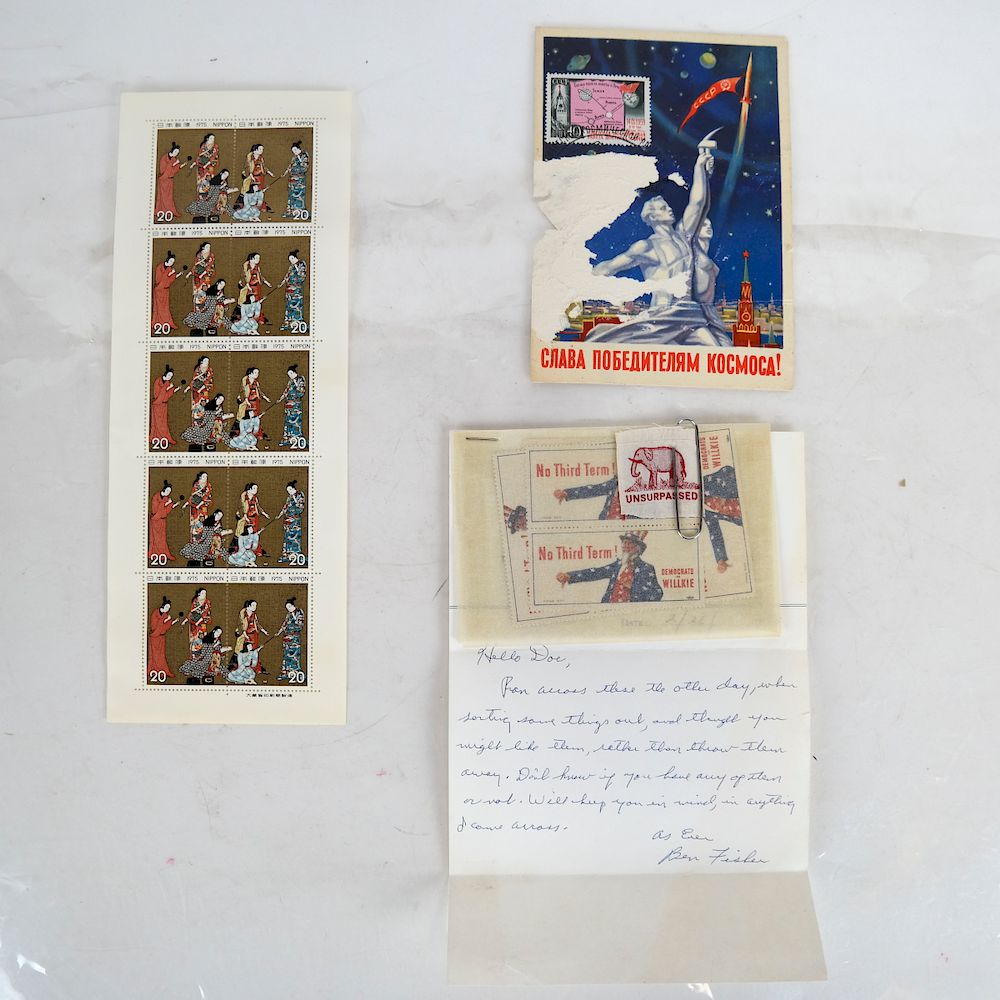 Appraisal: Wilke Stamps Chinese Stamps Russian Postcard Assorted group of Chinese