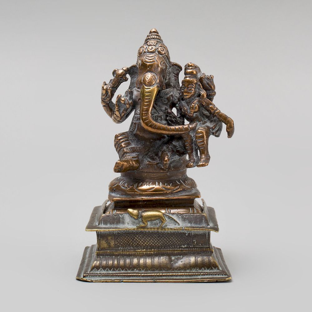 Appraisal: Indian Brass Figure of a Ganesha With a Consort The