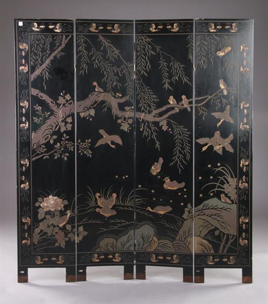 Appraisal: CHINESE FOUR-PANEL COROMANDEL SCREEN th century - Each panel in