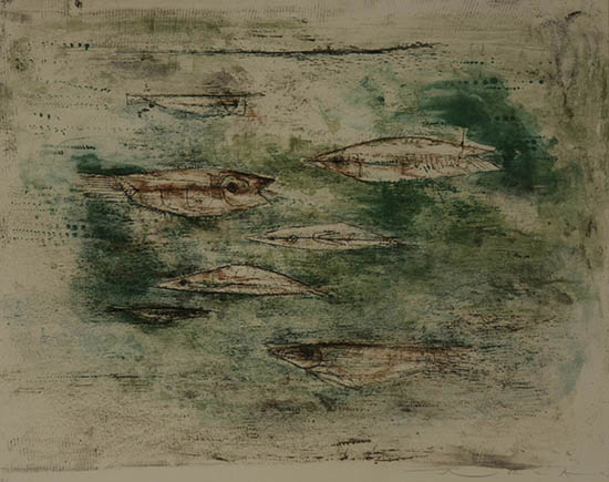 Appraisal: Zao Wou-Ki Chinese-French - Les Poissons Agerup Lithograph in color