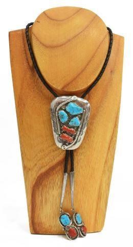 Appraisal: Native American bolo tie signed Effie C Effie Calavaza Zuni