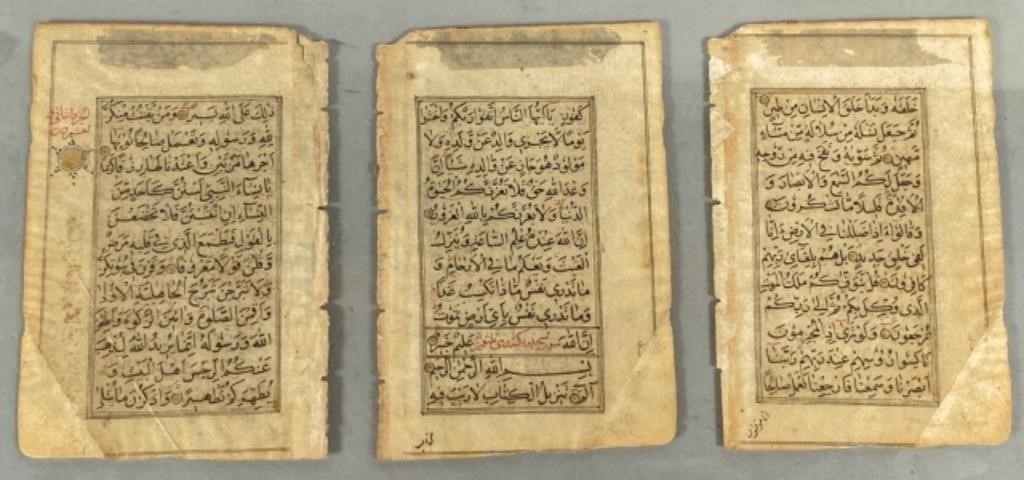 Appraisal: TH CENTURY QURAN FOLIO th century Quran folio of Iranian