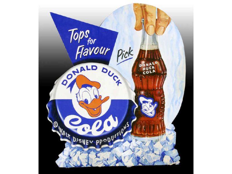 Appraisal: Cardboard Donald Duck Cola Die-Cut Sign Description - '' x