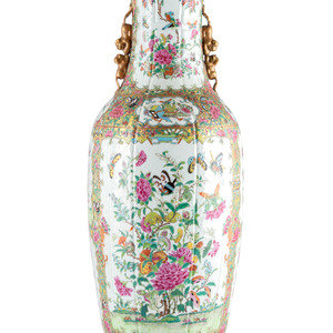 Appraisal: A Chinese Export Rose Canton Porcelain Vase th Century Height