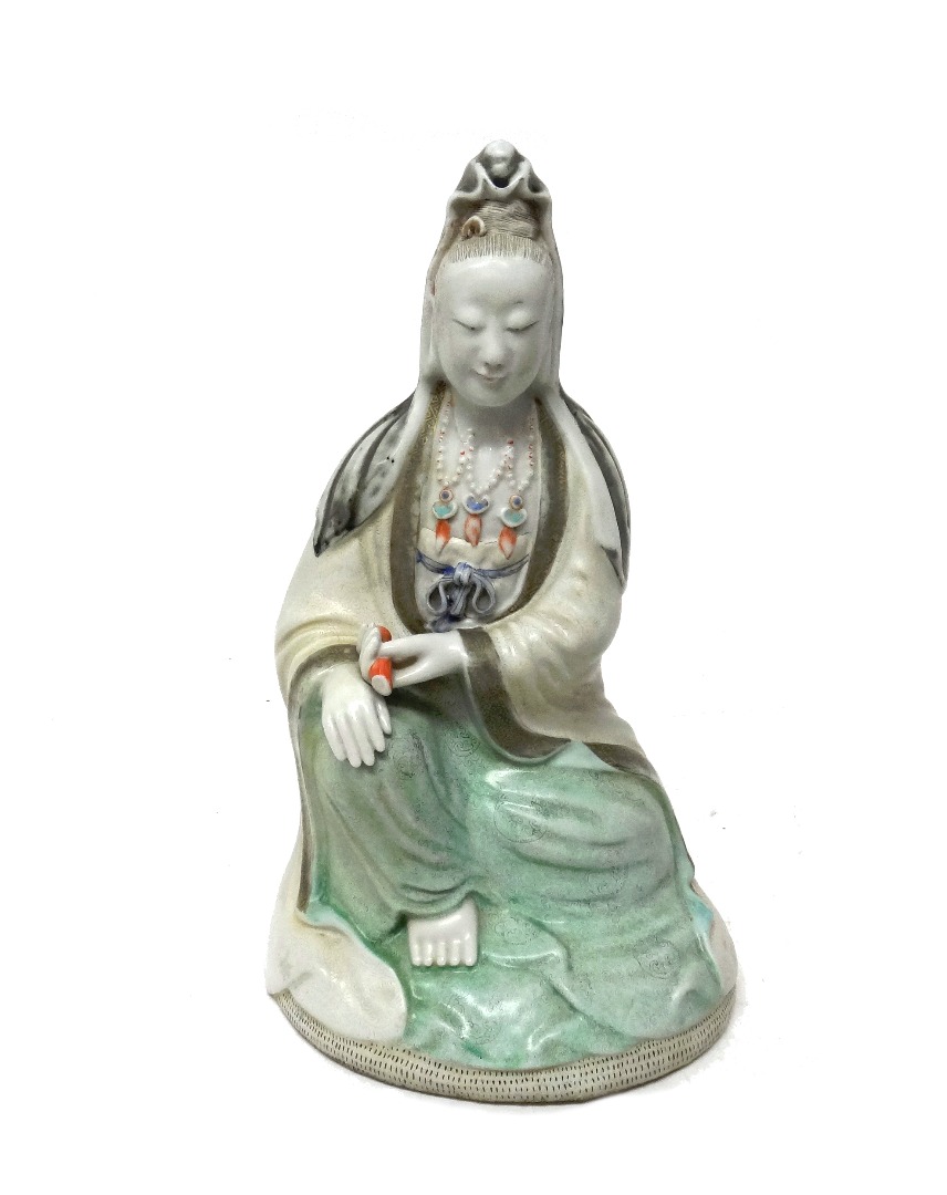 Appraisal: A Chinese porcelain figure of Guanyin th th century modelled