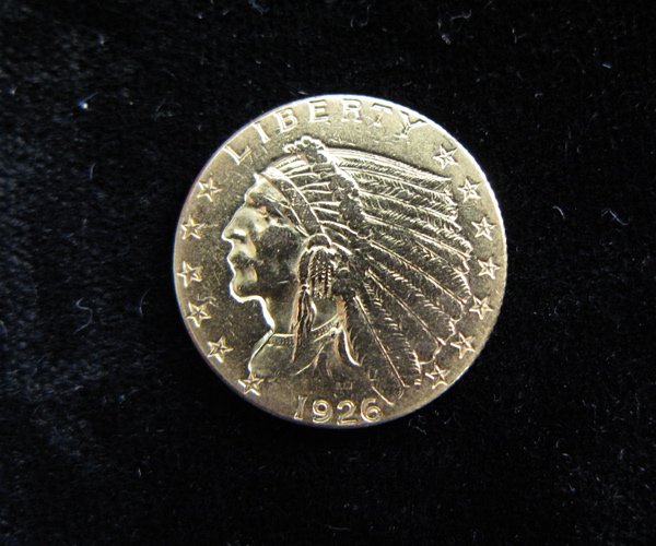 Appraisal: U S TWO AND ONE-HALF DOLLAR GOLD COIN Indian head