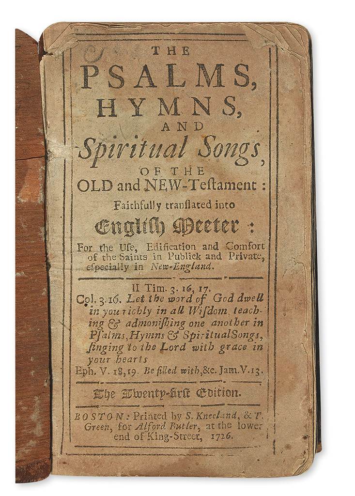 Appraisal: THE BAY PSALM BOOK BIBLE IN ENGLISH--PSALMS The Psalms Hymns