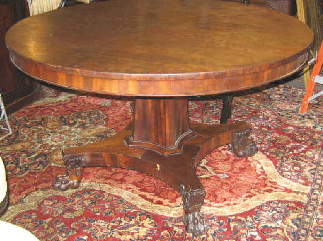 Appraisal: AMERICAN CLASSICAL MAHOGANY BREAKFAST TABLE With a hinged circular top