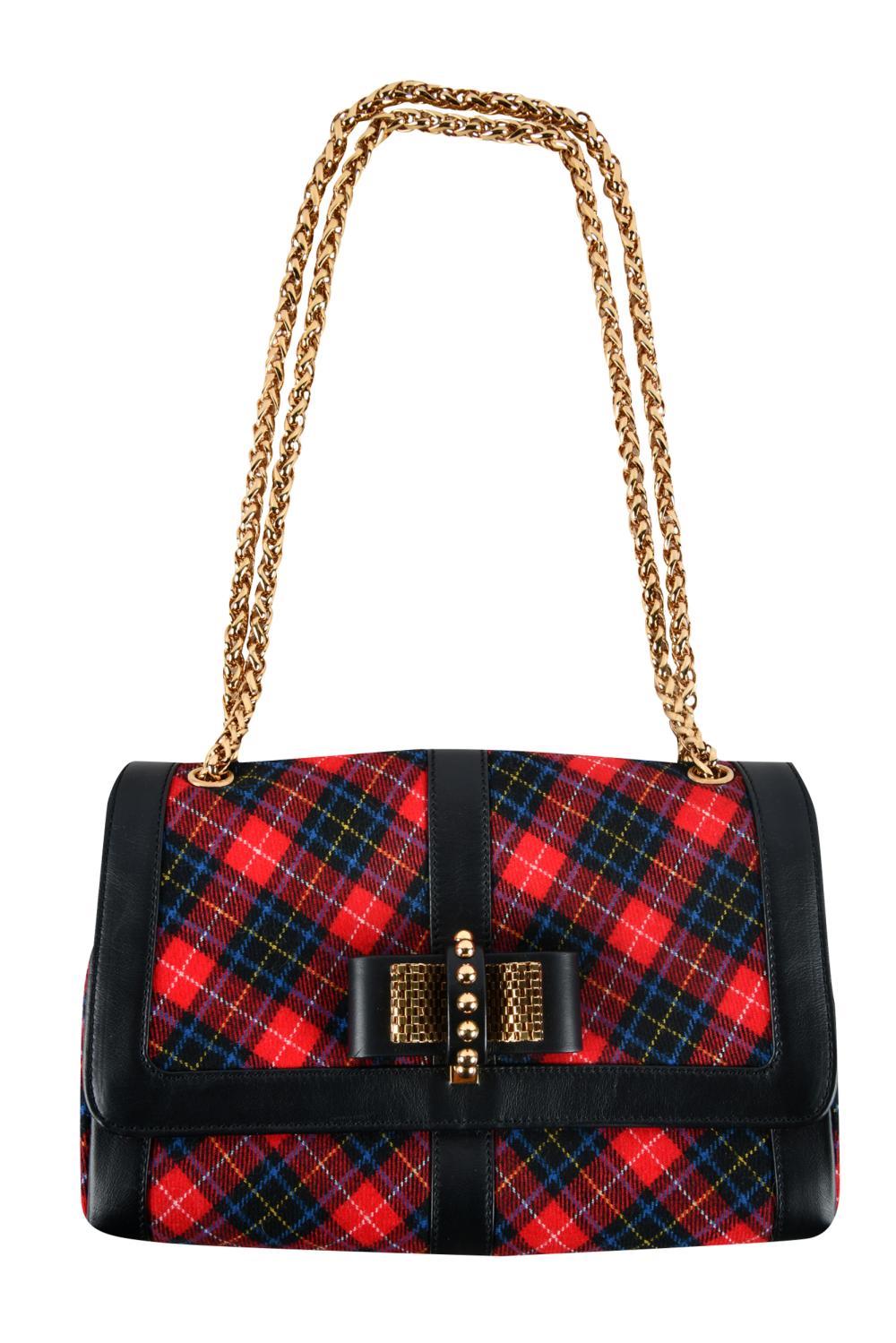 Appraisal: CHRISTIAN LOUBOUTIN SWEET CHARITY TARTAN BAGcirca with original box dust