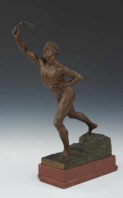 Appraisal: Max H Kruse German American - Nenikikamen Bronze sculpture with