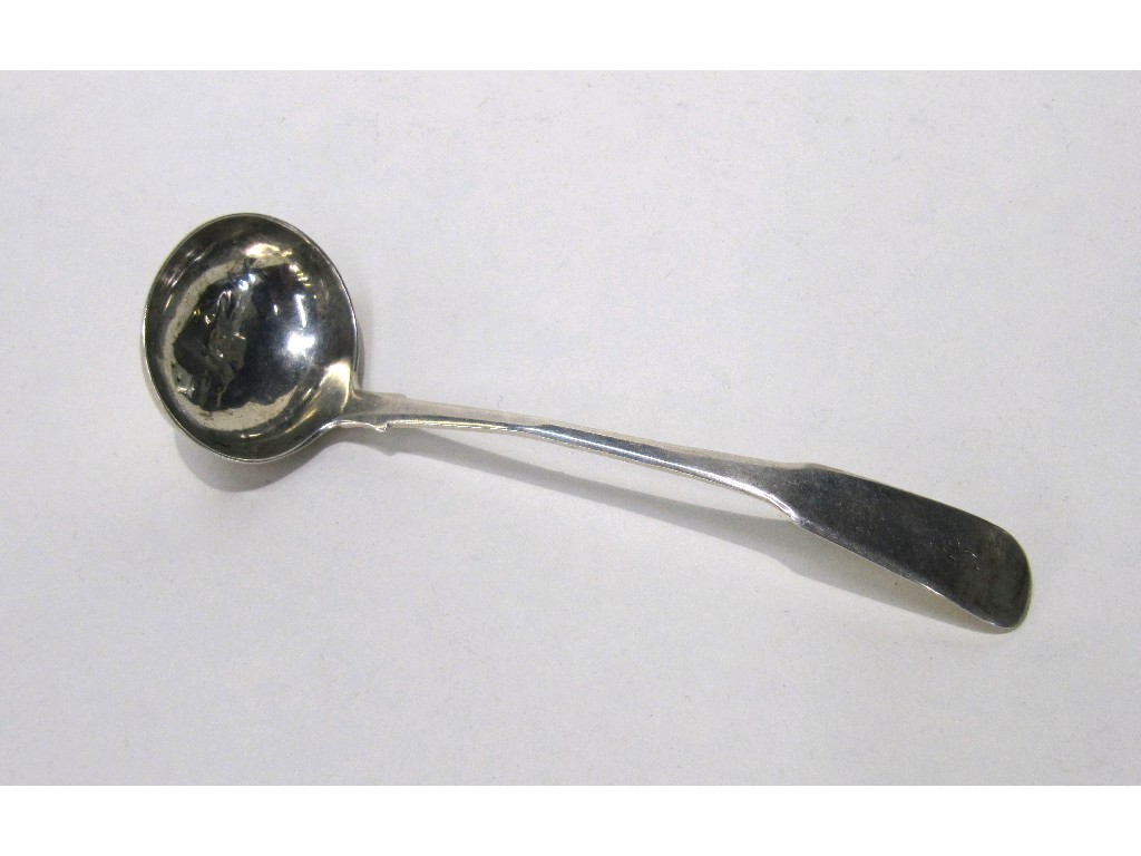 Appraisal: Late George III silver sauce ladle Edinburgh