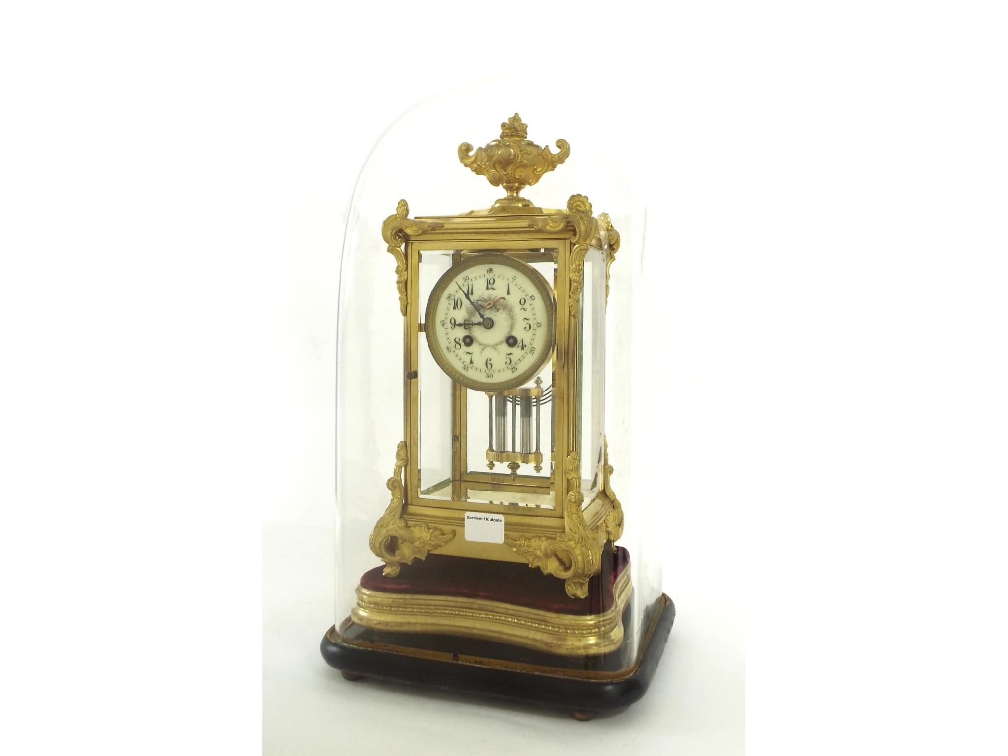 Appraisal: Good decorative French ormolu four glass two train mantel clock