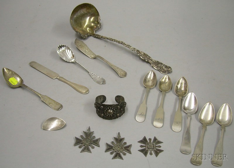 Appraisal: Group of Sterling and Coin Silver Flatware Serving Items and