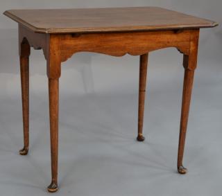 Appraisal: Mahogany Queen Anne tea table shaped top with applied molded