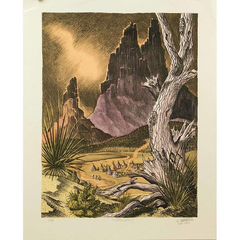 Appraisal: Ted Wade Silkscreen Unframed silkscreen on paper Hidden Valley by