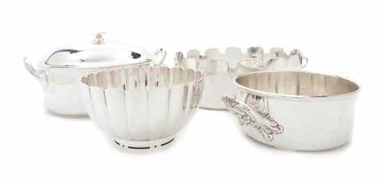 Appraisal: A Collection of Silverplate Serving Articles comprising two rectangular covered