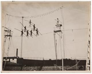 Appraisal: Group of Eight Vintage Juggler and Acrobat Prints and Photographs