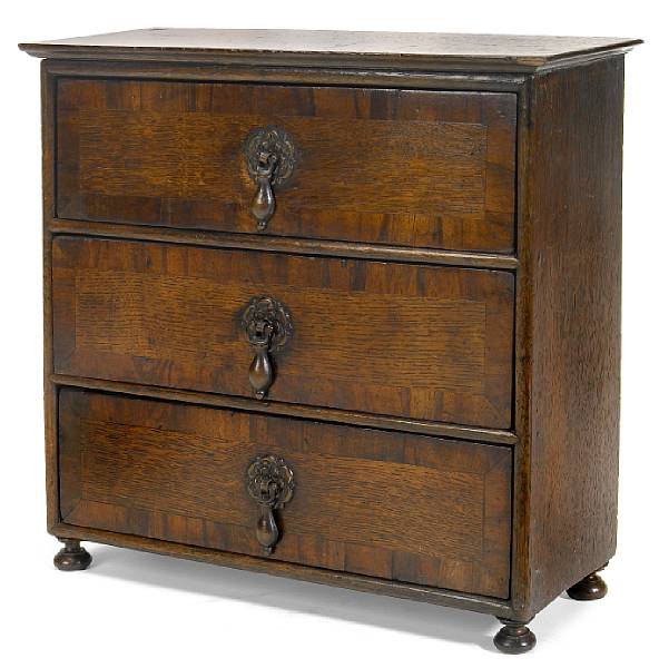 Appraisal: A George I oak miniature chest first quarter th century