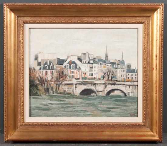 Appraisal: Ginette Rapp French - View Along the Seine oil on