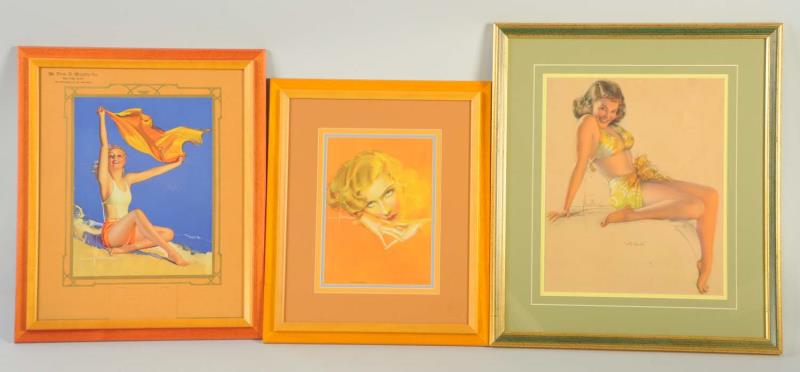 Appraisal: Lot of Pinup Girl Calendar Tops This lot includes three