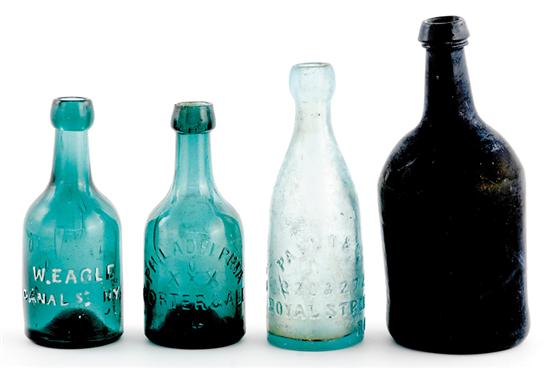 Appraisal: Collection dispensary bottles consisting of Southern mineral water marked Pablo