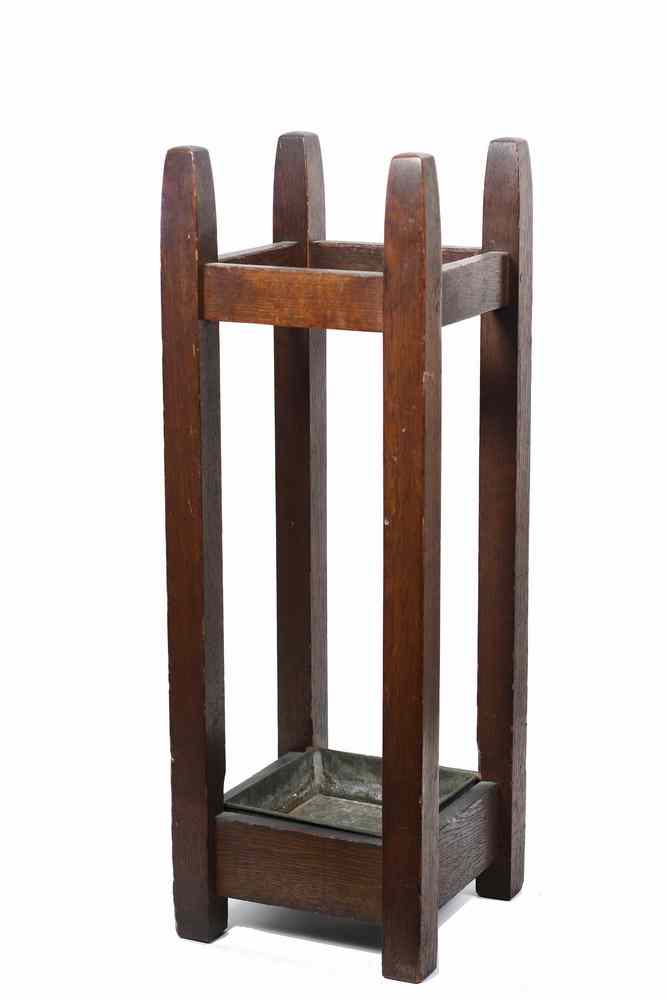 Appraisal: STICKLEY UMBRELLA STAND - Gustav Stickley Arts Crafts Oak Umbrella