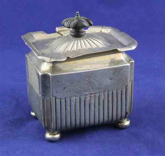 Appraisal: A late Victorian demi fluted silver tea caddy of shaped