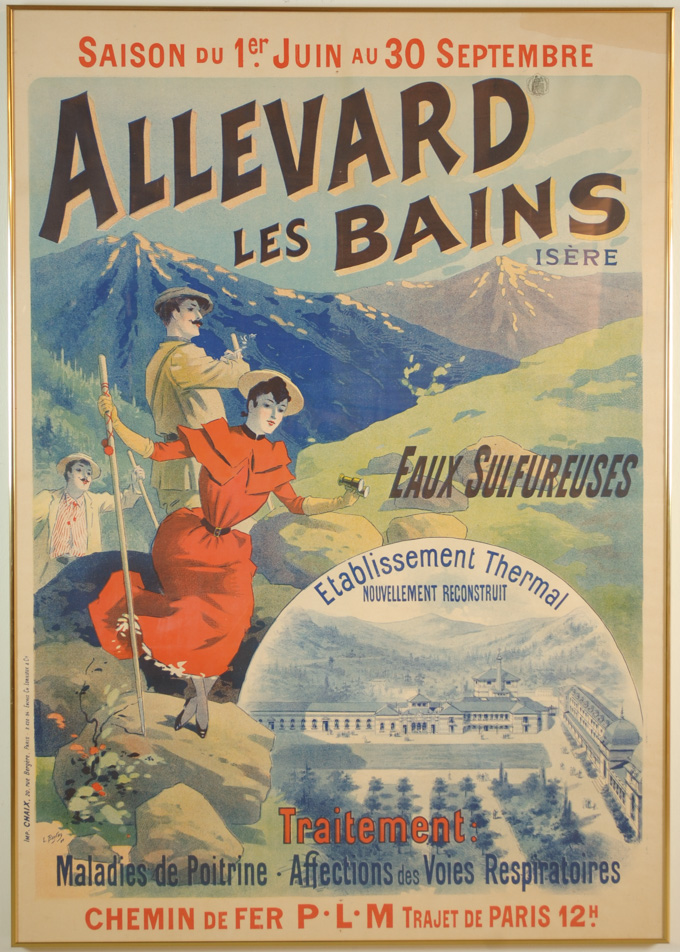 Appraisal: LUCIEN BAYLAC LITHOGRAPH POSTER France - Allevard Les Bains printed