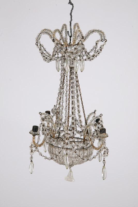 Appraisal: MINIATURE CHANDELIER Attributed to Florence Italy th century rock crystal