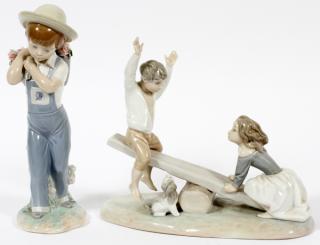 Appraisal: LLADRO PORCELAIN FIGURES LLADRO PORCELAIN FIGURES H Seesaw H Boy