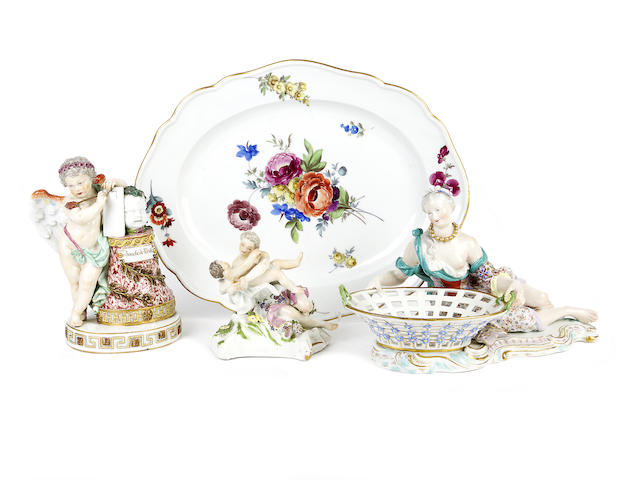 Appraisal: A Meissen Marcolini dish a Meissen Marcolini figure of Cupid