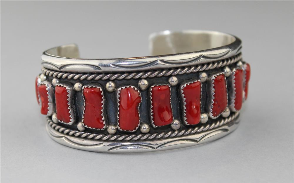 Appraisal: STERLING CUFF the sterling cuff in the Native American style