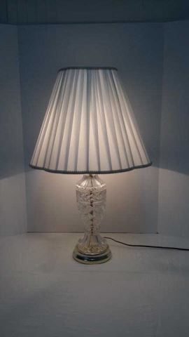 Appraisal: Crystal Pressed Glass Faux Brass Table Lamp With a vase