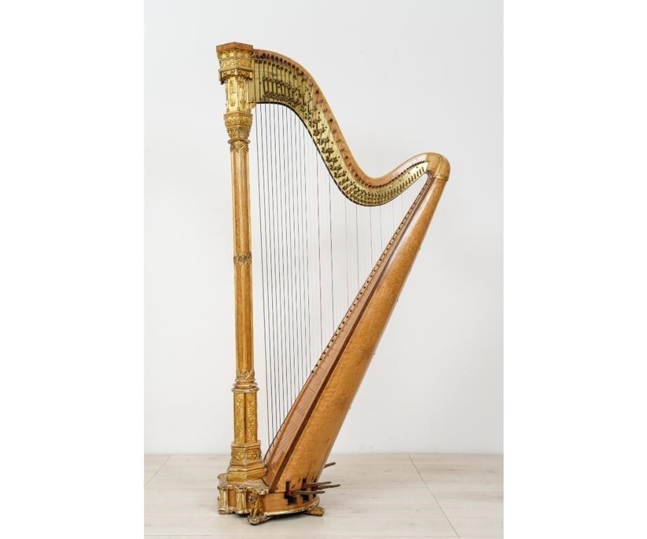 Appraisal: Sebastian and Pierre Erard satinwood and gilt concert harp circa