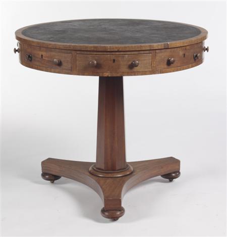 Appraisal: A William IV mahogany drum library table of small proportions