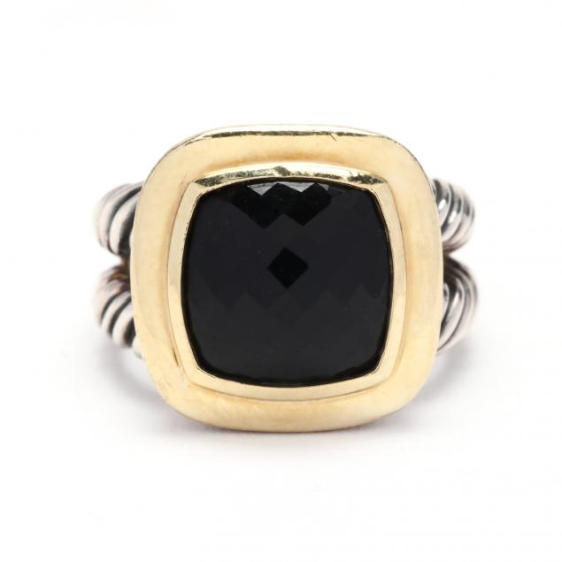 Appraisal: STERLING SILVER GOLD AND ONYX ALBION RING DAVID YURMAN The