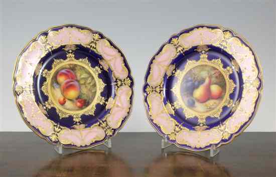 Appraisal: A pair of Royal Worcester dessert plates painted by R