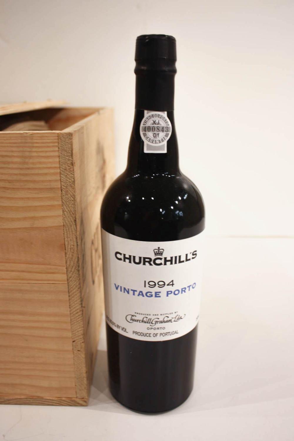 Appraisal: CHURCHILL'S VINTAGE PORT Portugal in original wood case